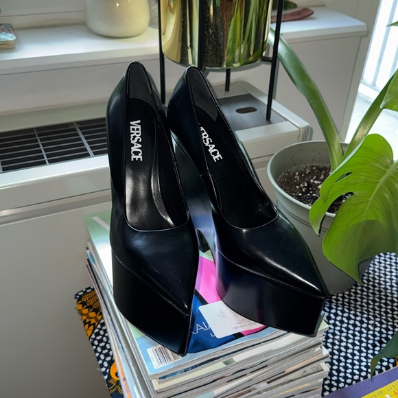 Versace Tempest Leather Platform Shoe 155mm - Picture 1 of 5